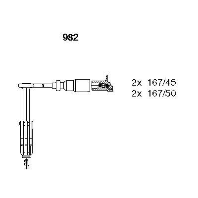 982 BREMI Комплект проводов зажигания (фото 1)