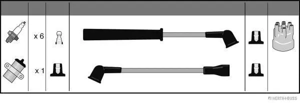 J5382039 HERTH+BUSS Комплект проводов зажигания (фото 1)