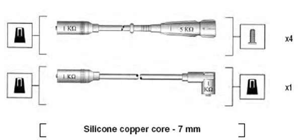 941055040529 MAGNETI MARELLI Комплект проводов зажигания (фото 1)