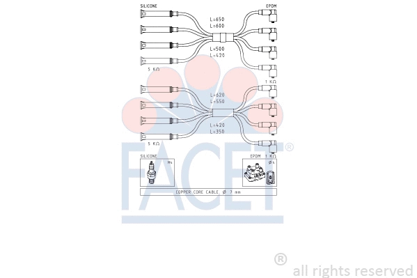 4.8623 FACET Комплект проводов зажигания (фото 1)