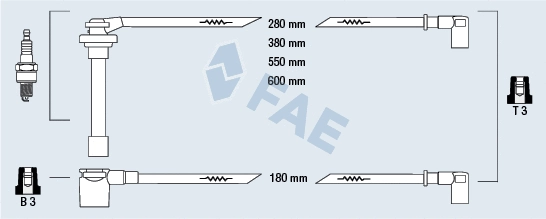85850 FAE Комплект проводов зажигания (фото 1)