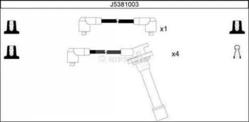 J5381003 NIPPARTS Комплект проводов зажигания (фото 1)