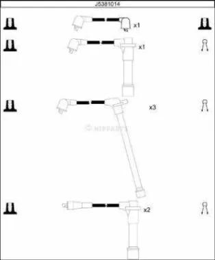 J5381014 NIPPARTS Комплект проводов зажигания (фото 1)