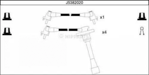 J5382020 NIPPARTS Комплект проводов зажигания (фото 1)