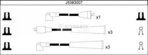 J5383007 NIPPARTS Комплект проводов зажигания (фото 1)