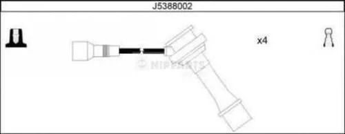 J5388002 NIPPARTS Комплект проводов зажигания (фото 1)