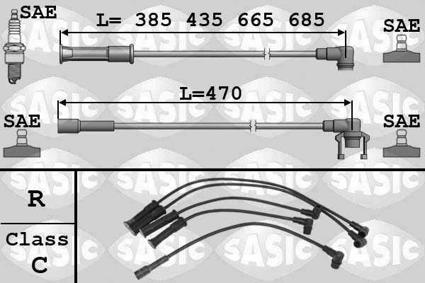 9284007 SASIC Комплект проводов зажигания (фото 1)