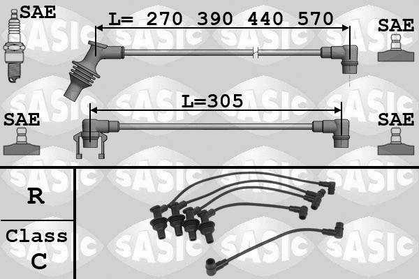 9284010 SASIC Комплект проводов зажигания (фото 1)