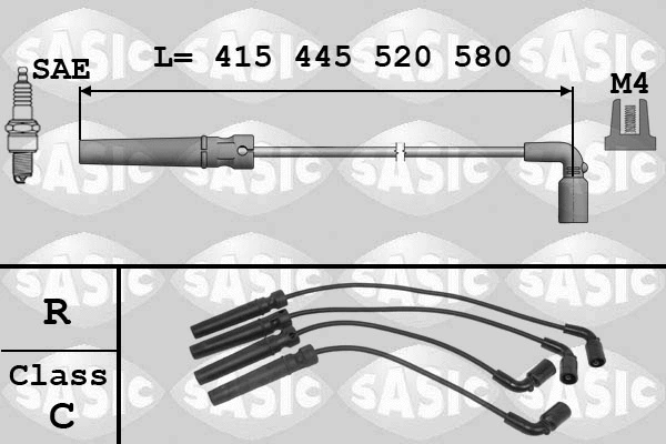 9286003 SASIC Комплект проводов зажигания (фото 1)