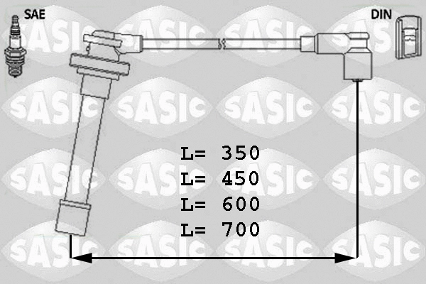9286011 SASIC Комплект проводов зажигания (фото 1)
