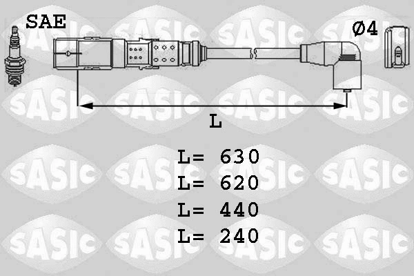 9286012 SASIC Комплект проводов зажигания (фото 1)