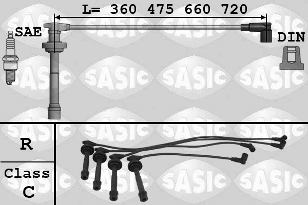 9286015 SASIC Комплект проводов зажигания (фото 1)