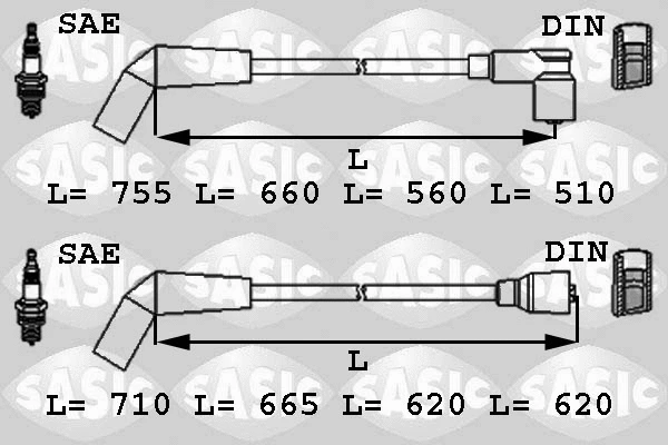9286032 SASIC Комплект проводов зажигания (фото 1)