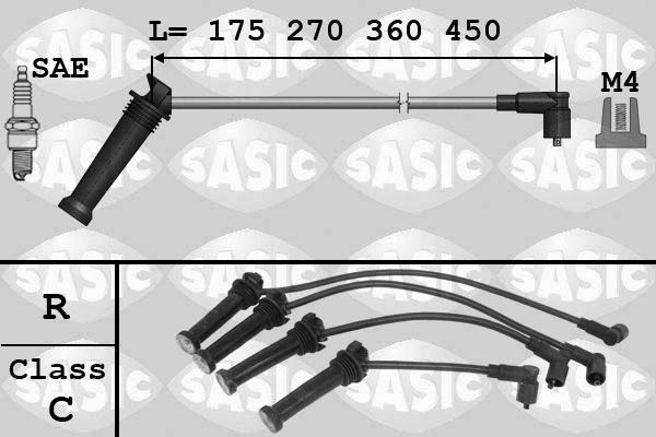 9286049 SASIC Комплект проводов зажигания (фото 1)