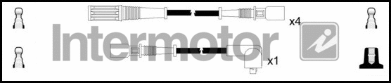 73664 INTERMOTOR Комплект проводов зажигания (фото 1)