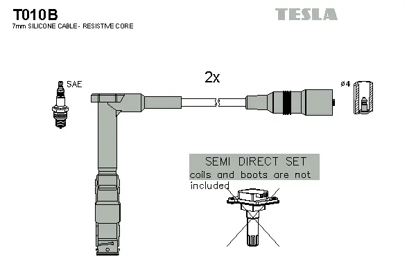 T010B TESLA Комплект проводов зажигания (фото 1)
