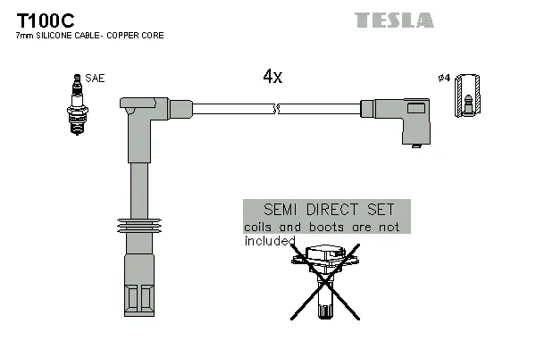 T100C TESLA Комплект проводов зажигания (фото 1)