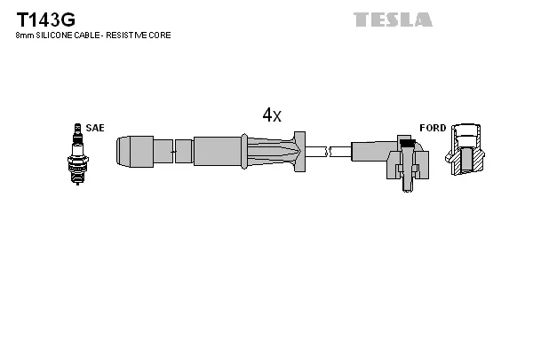 T143G TESLA Комплект проводов зажигания (фото 1)
