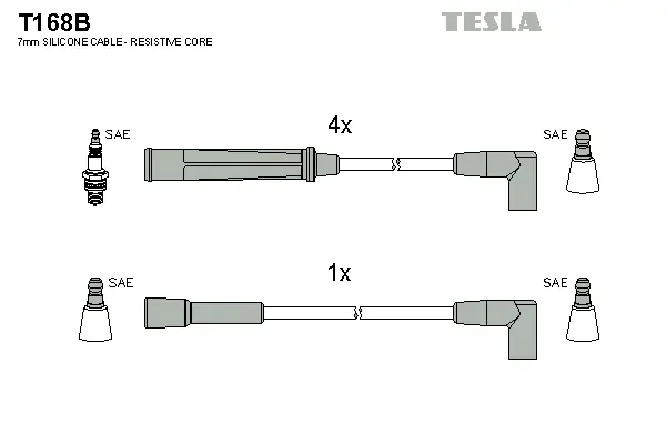 T168B TESLA Комплект проводов зажигания (фото 1)