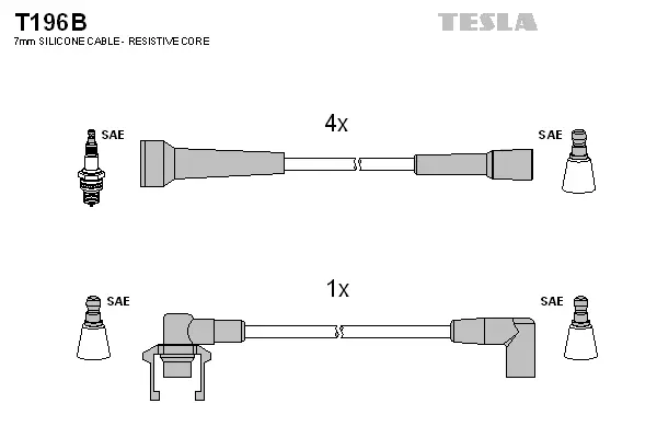 T196B TESLA Комплект проводов зажигания (фото 1)
