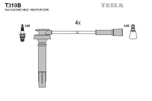 T310B TESLA Комплект проводов зажигания (фото 1)