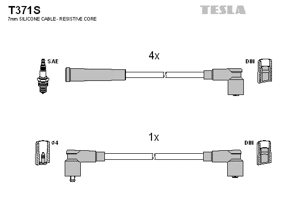 T371S TESLA Комплект проводов зажигания (фото 1)
