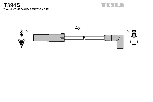T394S TESLA Комплект проводов зажигания (фото 1)