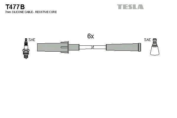 T477B TESLA Комплект проводов зажигания (фото 1)