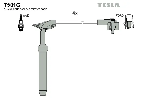 T501G TESLA Комплект проводов зажигания (фото 1)