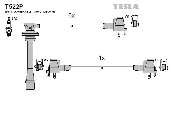 T522P TESLA Комплект проводов зажигания (фото 1)