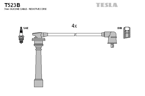 T523B TESLA Комплект проводов зажигания (фото 1)