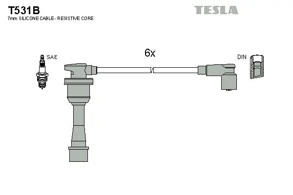 T531B TESLA Комплект проводов зажигания (фото 1)