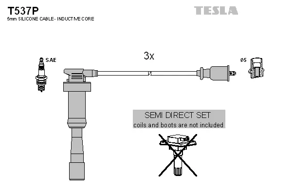 T537P TESLA Комплект проводов зажигания (фото 1)