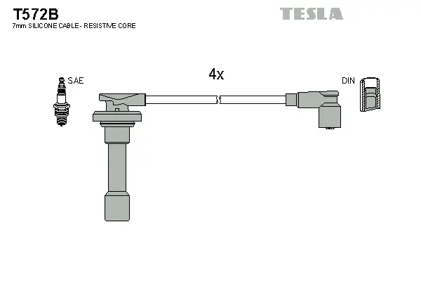 T572B TESLA Комплект проводов зажигания (фото 1)