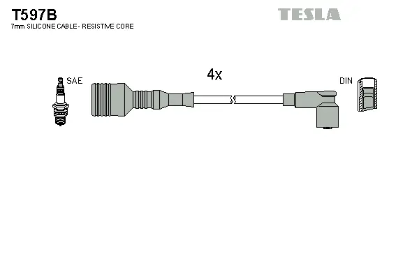 T597B TESLA Комплект проводов зажигания (фото 1)