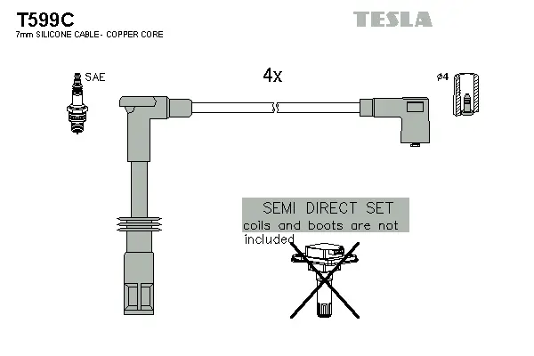 T599C TESLA Комплект проводов зажигания (фото 1)