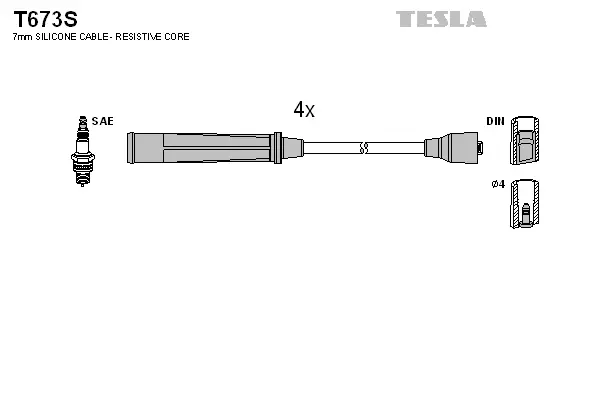 T673S TESLA Комплект проводов зажигания (фото 1)