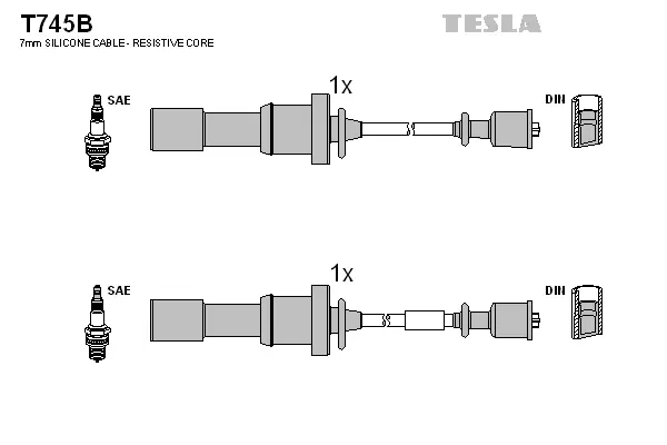 T745B TESLA Комплект проводов зажигания (фото 1)