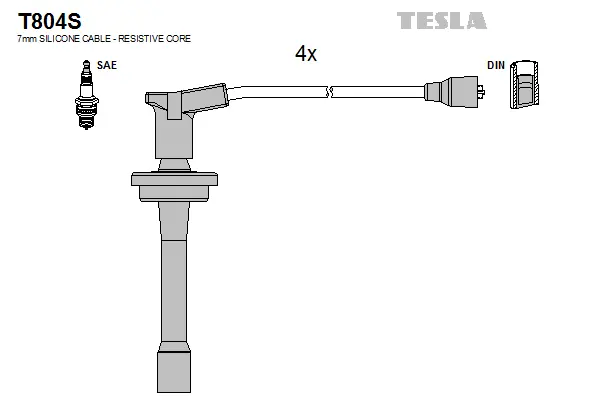 T804S TESLA Комплект проводов зажигания (фото 1)