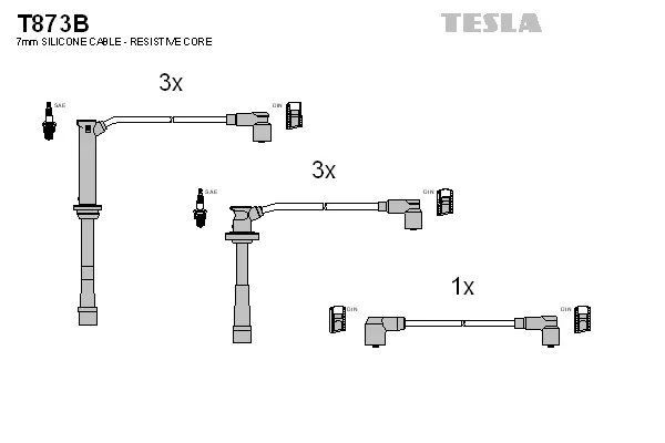 T873B TESLA Комплект проводов зажигания (фото 1)