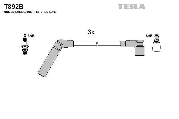 T892B TESLA Комплект проводов зажигания (фото 1)