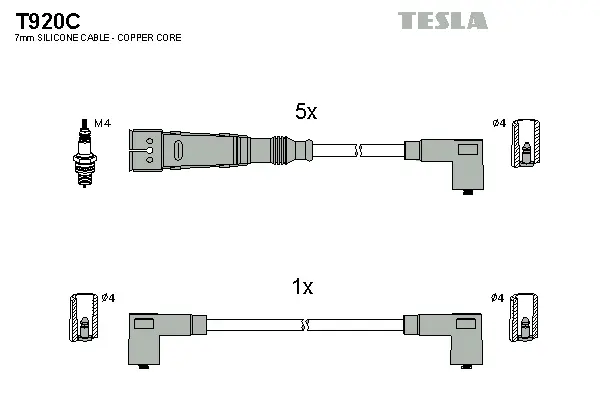 T920C TESLA Комплект проводов зажигания (фото 1)