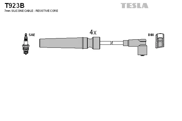 T923B TESLA Комплект проводов зажигания (фото 1)