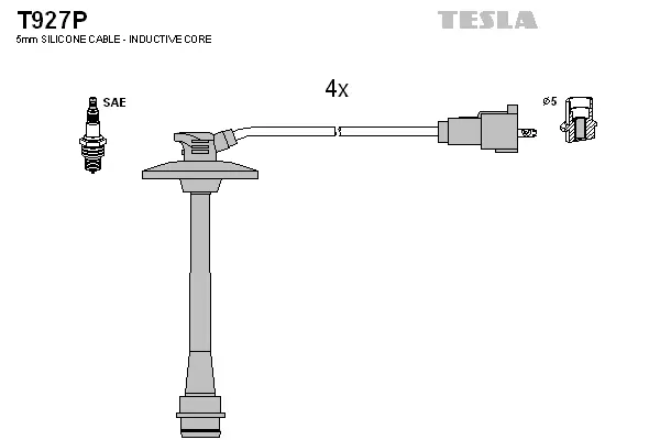 T927P TESLA Комплект проводов зажигания (фото 1)