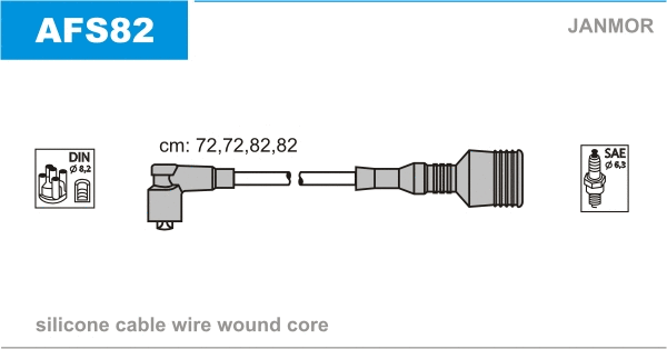AFS82 JANMOR Комплект проводов зажигания (фото 1)