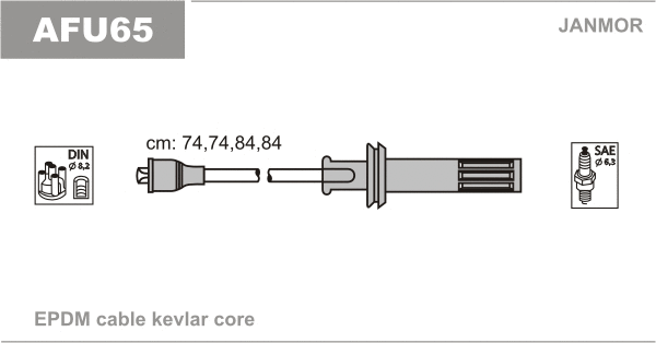 AFU65 JANMOR Комплект проводов зажигания (фото 1)