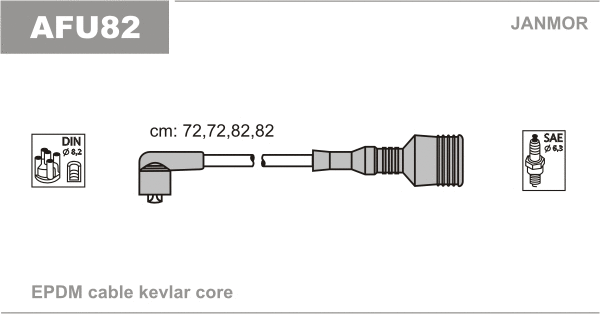 AFU82 JANMOR Комплект проводов зажигания (фото 1)
