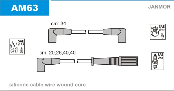 AM63 JANMOR Комплект проводов зажигания (фото 1)