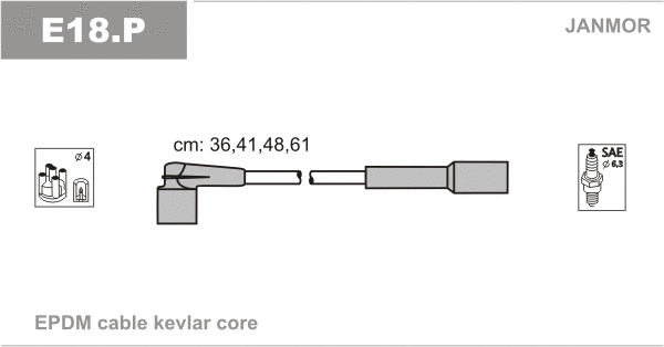E18.P JANMOR Комплект проводов зажигания (фото 1)