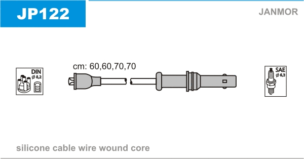 JP122 JANMOR Комплект проводов зажигания (фото 1)